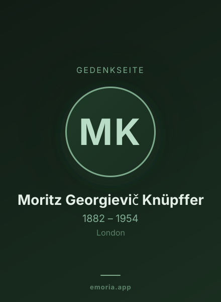 Gedenkportrait von Moritz Georgievič Knüpffer
