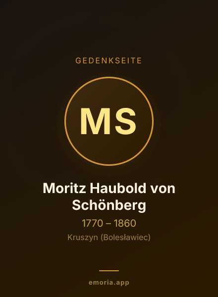 Gedenkportrait von Moritz Haubold von Schönberg
