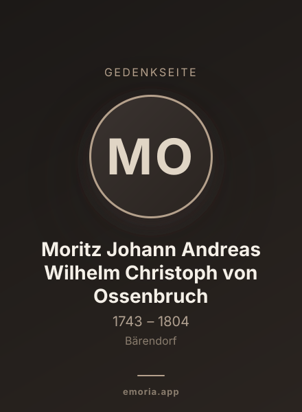 Gedenkportrait von Moritz Johann Andreas Wilhelm Christoph von Ossenbruch