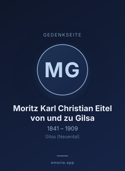 Gedenkportrait von Moritz Karl Christian Eitel von und zu Gilsa