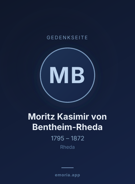 Gedenkportrait von Moritz Kasimir von Bentheim-Rheda