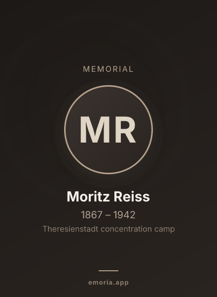 Memorial portrait of Moritz Reiss