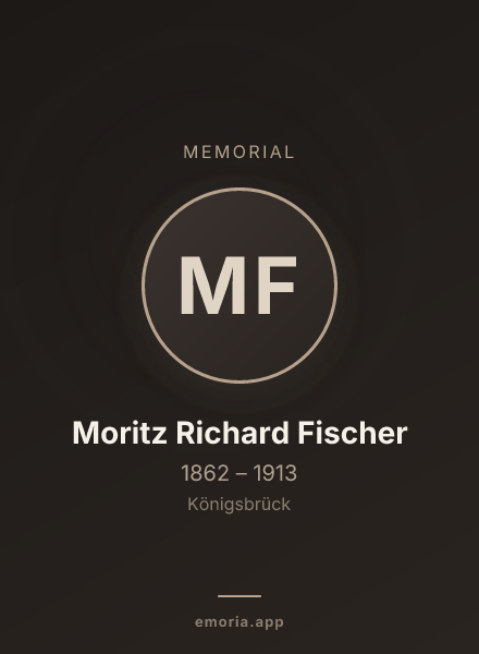 Memorial portrait of Moritz Richard Fischer