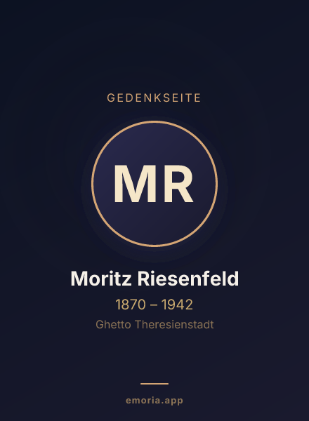 Gedenkportrait von Moritz Riesenfeld