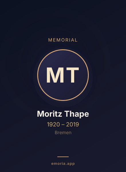 Memorial portrait of Moritz Thape
