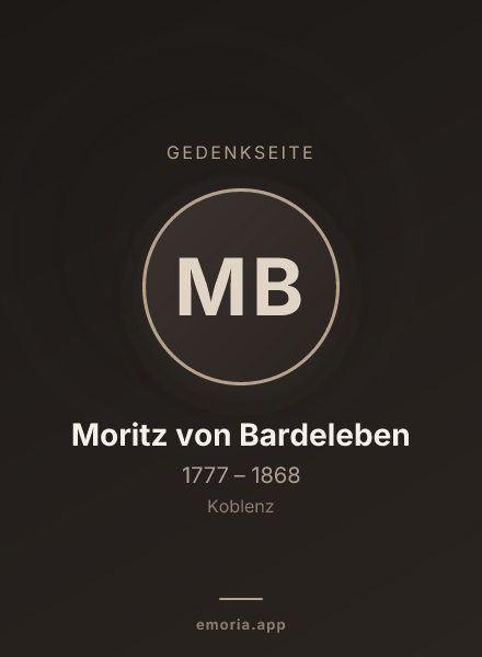 Gedenkportrait von Moritz von Bardeleben