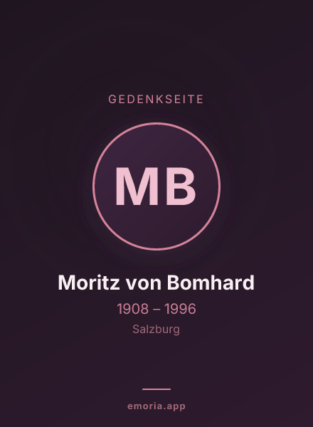Gedenkportrait von Moritz von Bomhard