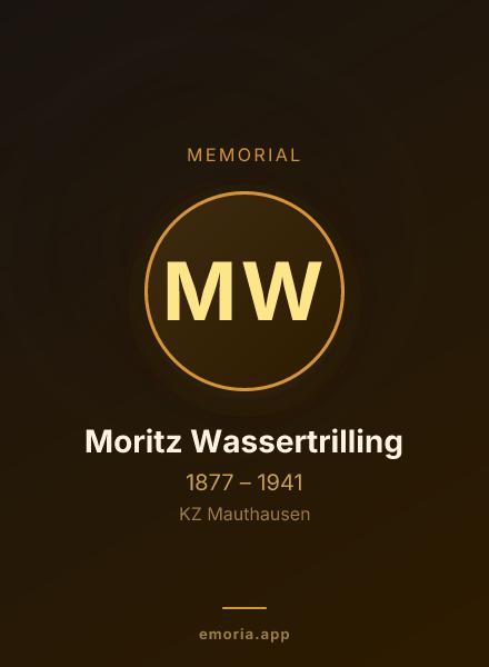 Memorial portrait of Moritz Wassertrilling