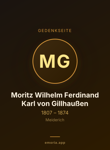 Gedenkportrait von Moritz Wilhelm Ferdinand Karl von Gillhaußen