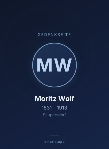 Gedenkportrait von Moritz Wolf