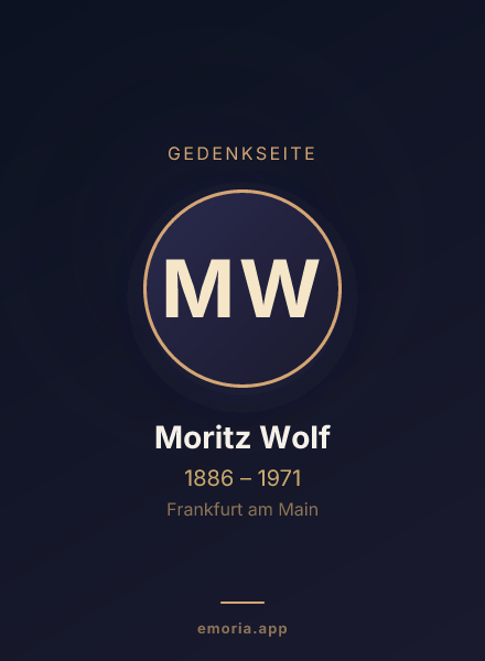 Gedenkportrait von Moritz Wolf