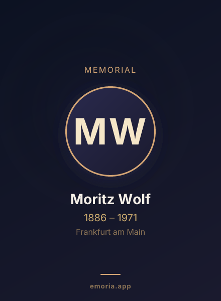 Memorial portrait of Moritz Wolf