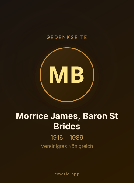 Gedenkportrait von Morrice James, Baron St Brides