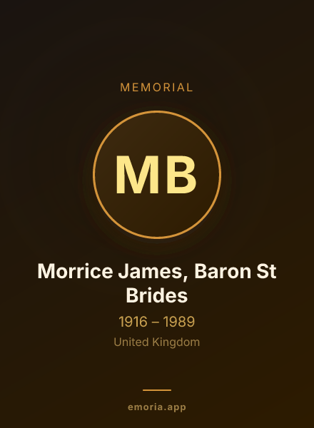 Memorial portrait of Morrice James, Baron St Brides