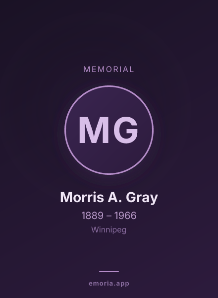 Memorial portrait of Morris A. Gray