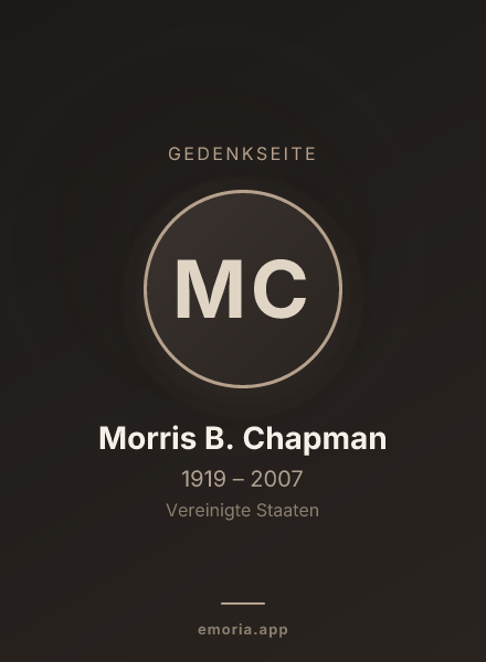 Gedenkportrait von Morris B. Chapman