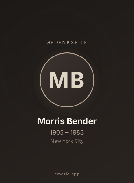 Gedenkportrait von Morris Bender