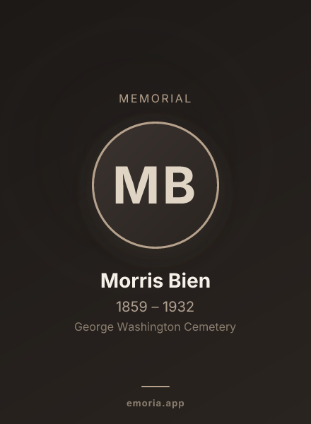 Memorial portrait of Morris Bien