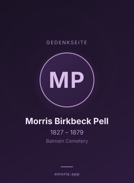 Gedenkportrait von Morris Birkbeck Pell