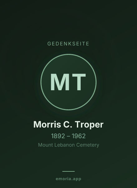 Gedenkportrait von Morris C. Troper