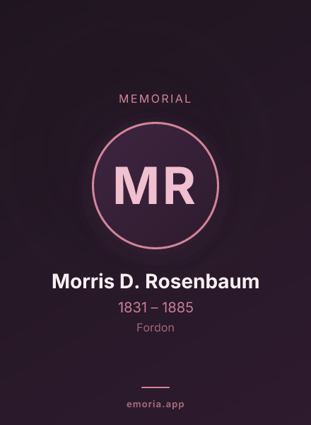 Memorial portrait of Morris D. Rosenbaum