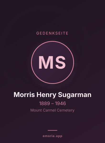 Gedenkportrait von Morris Henry Sugarman