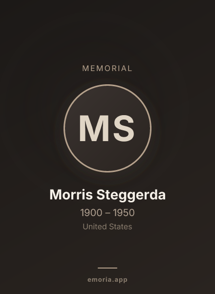 Memorial portrait of Morris Steggerda