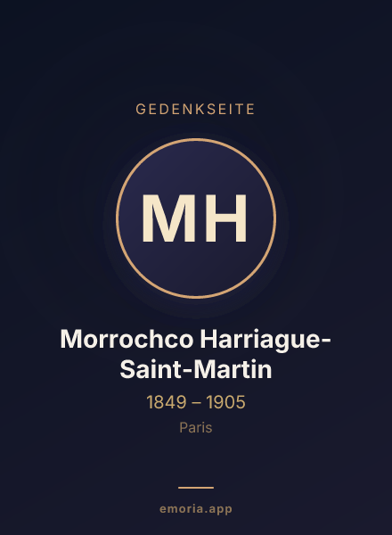 Gedenkportrait von Morrochco Harriague-Saint-Martin