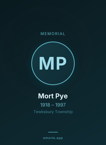 Memorial portrait of Mort Pye