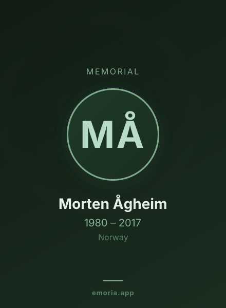 Memorial portrait of Morten Ågheim