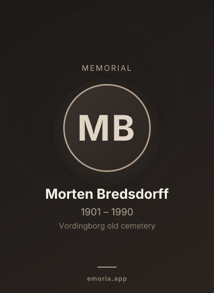 Memorial portrait of Morten Bredsdorff