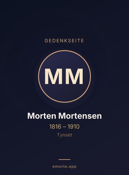Gedenkportrait von Morten Mortensen