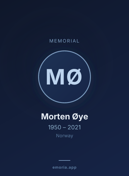 Memorial portrait of Morten Øye