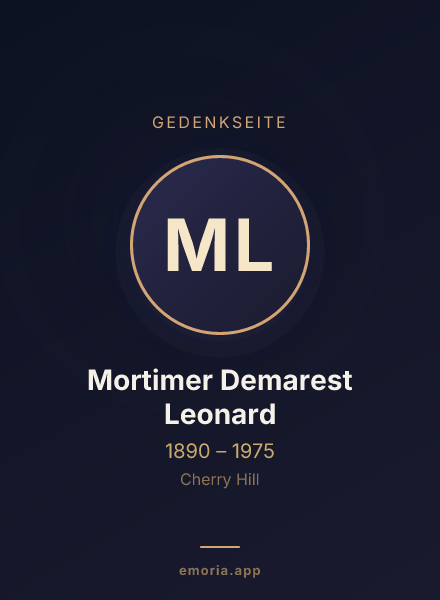 Gedenkportrait von Mortimer Demarest Leonard
