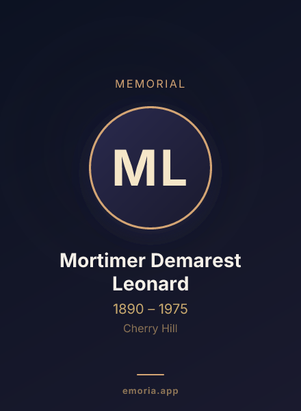 Memorial portrait of Mortimer Demarest Leonard