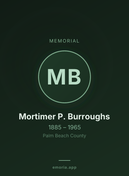 Memorial portrait of Mortimer P. Burroughs