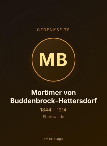 Gedenkportrait von Mortimer von Buddenbrock-Hettersdorf