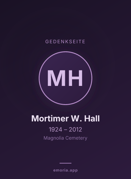 Gedenkportrait von Mortimer W. Hall