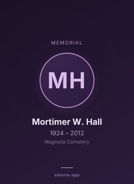 Memorial portrait of Mortimer W. Hall
