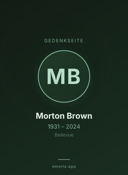 Gedenkportrait von Morton Brown