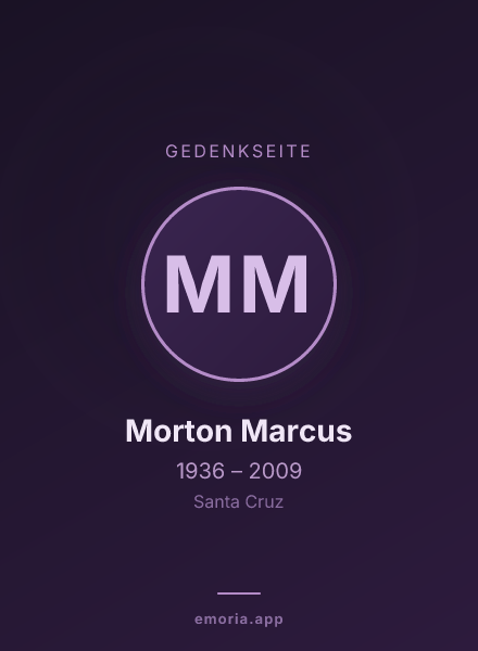 Gedenkportrait von Morton Marcus