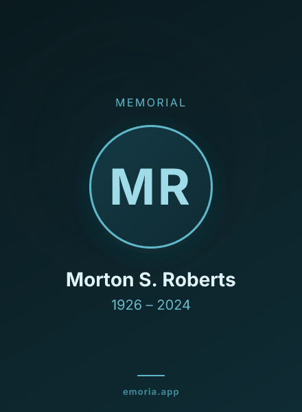 Memorial portrait of Morton S. Roberts