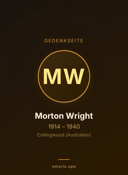 Gedenkportrait von Morton Wright