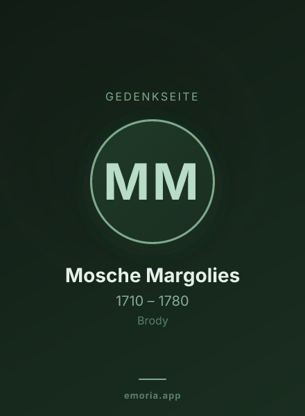 Gedenkportrait von Mosche Margolies