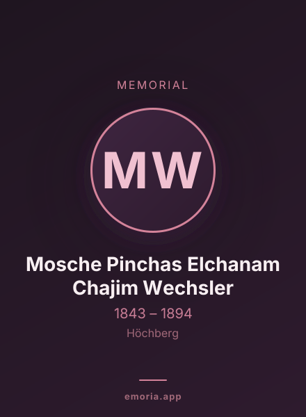 Memorial portrait of Mosche Pinchas Elchanam Chajim Wechsler