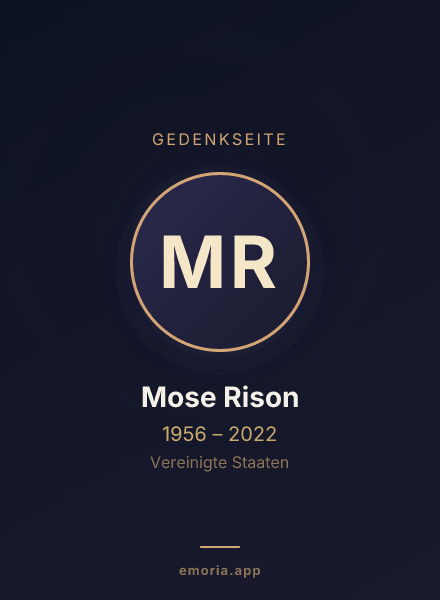 Gedenkportrait von Mose Rison