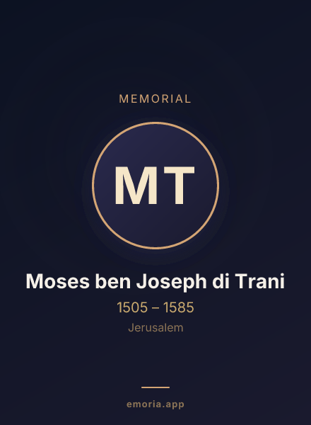 Memorial portrait of Moses ben Joseph di Trani