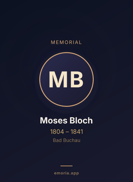 Memorial portrait of Moses Bloch