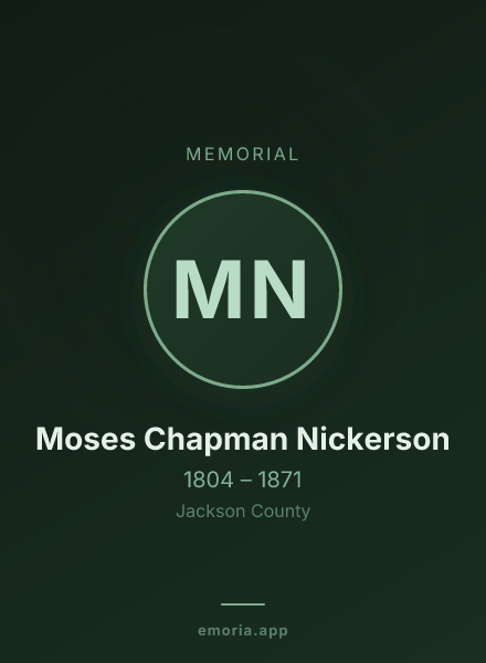 Memorial portrait of Moses Chapman Nickerson