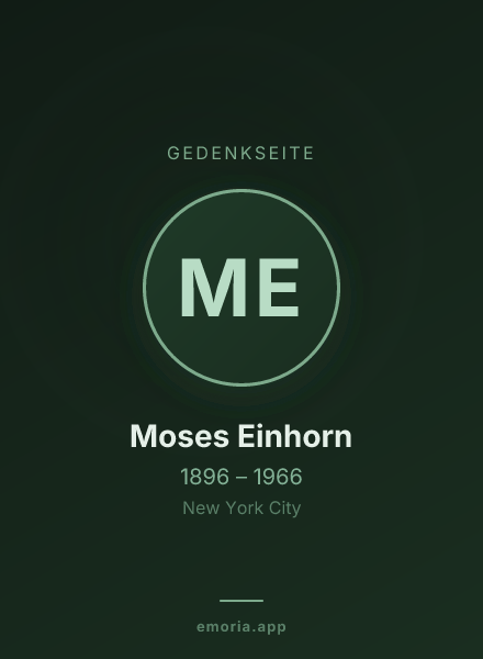 Gedenkportrait von Moses Einhorn